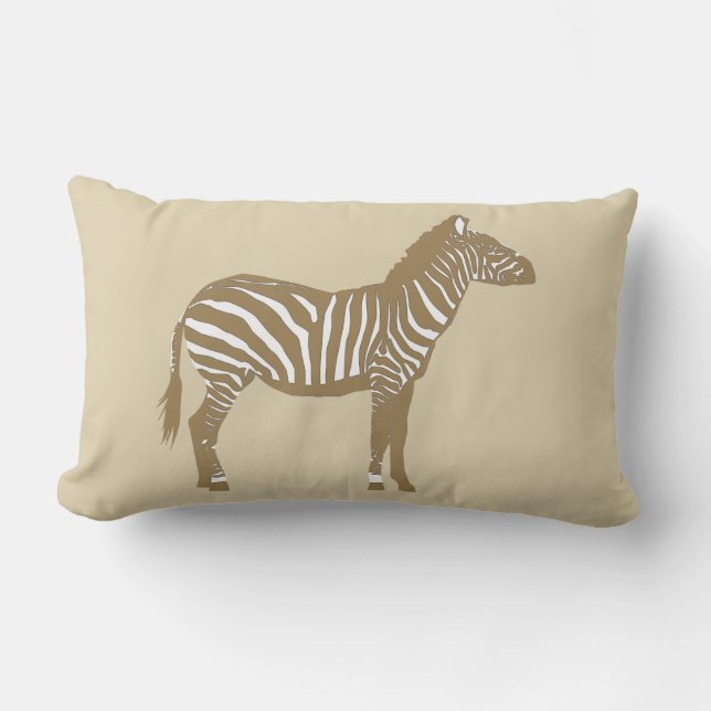 Almofada Lombar Zebra - Taupe Tan e Branco (Frente)