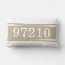 Almofada Lombar Zip Code Tan White New Home Housearming