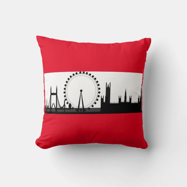 Almofada London Eye City Skyline England Red Travesseiro de (Frente)