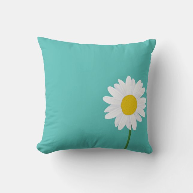 Almofada Lone Daisy em Verde (Frente)