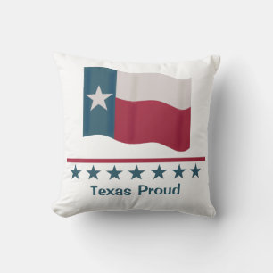 Almofada Lone Star Flag Texas - Palavras orgulhosas de verm