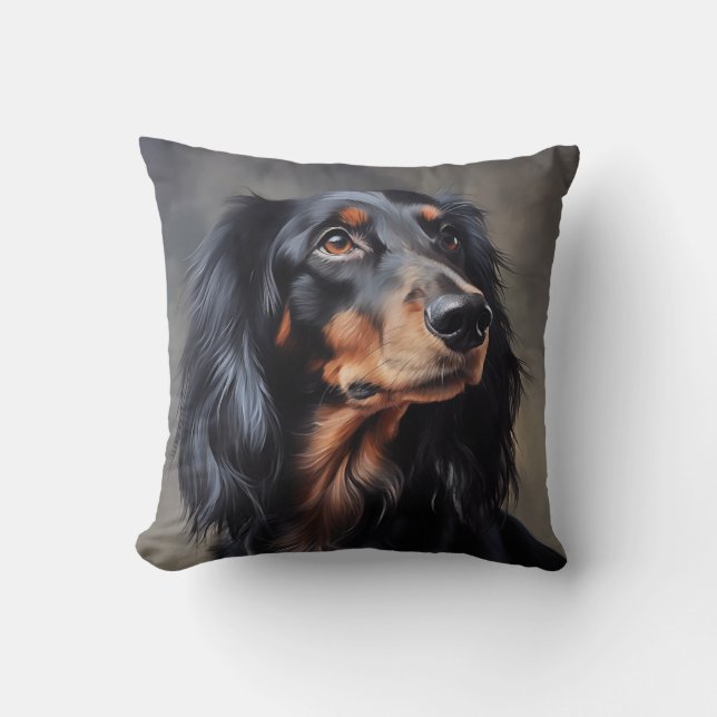 Almofada Longhaired Dachshund (Frente)