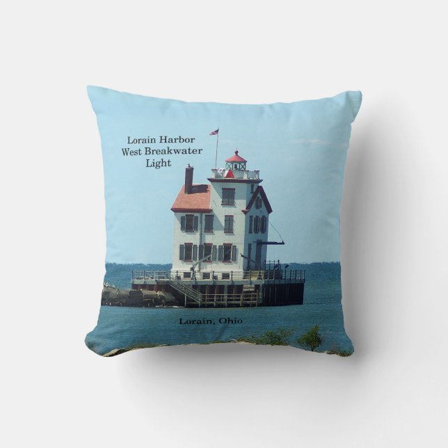 Almofada Lorain Harbour West Breakwater Light travesseiro (Frente)