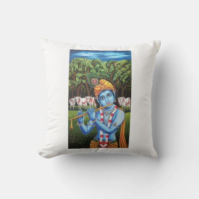 Almofada Lord Krishna Art Travesseiro Cobrir (Frente)