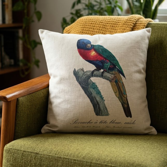 Almofada Lorique Arco-Íris Macho, Trichoglossus Moluccanus (Rainbow Lorikeet Male, Trichoglossus Moluccanus. Throw Pillow)