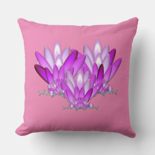 Almofada Lotus floresce rosa sobre fundo rosa