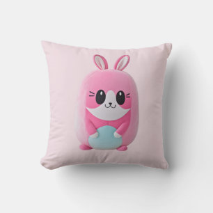 Almofada "Lou Lou". Uma criatura cor-de-rosa fofa.