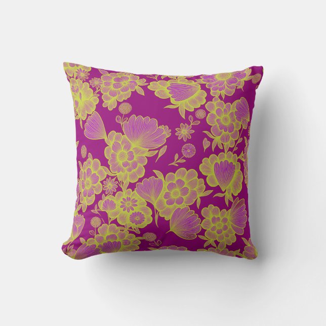 Almofada Lou Pop 💜💛 Floral Barroco (Frente)