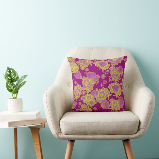 Almofada Lou Pop 💜💛 Floral Barroco (Cadeira)