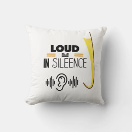 Almofada LOUD IN SILENCE - Camisa-T de tipografia minimalis