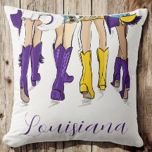 Louisiana Damas Fashion Cowboy Boot Purple Yellow