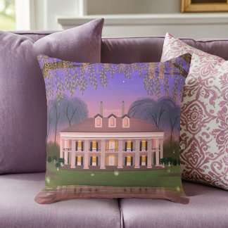 Almofada Louisiana Southern Mansion House Purple
