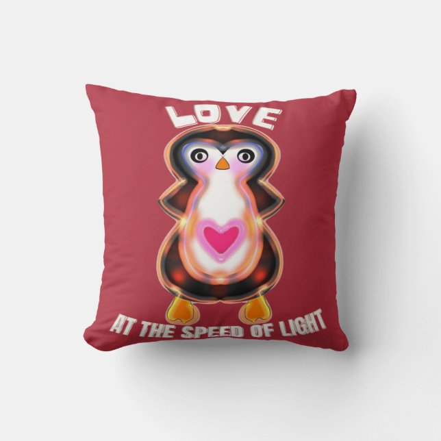 Almofada Love at the Speed of Light Penguin Gift (Frente)