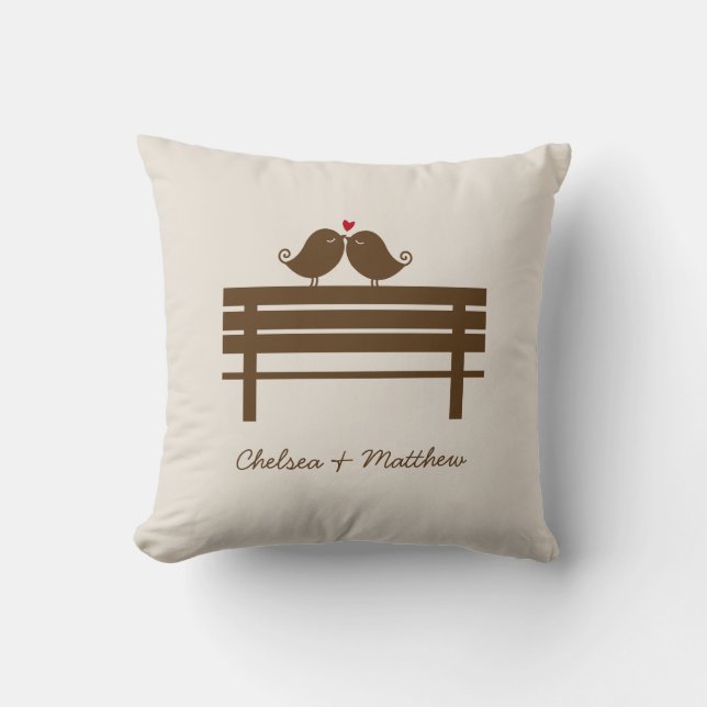 Almofada Love Birds Bench {red} (Frente)