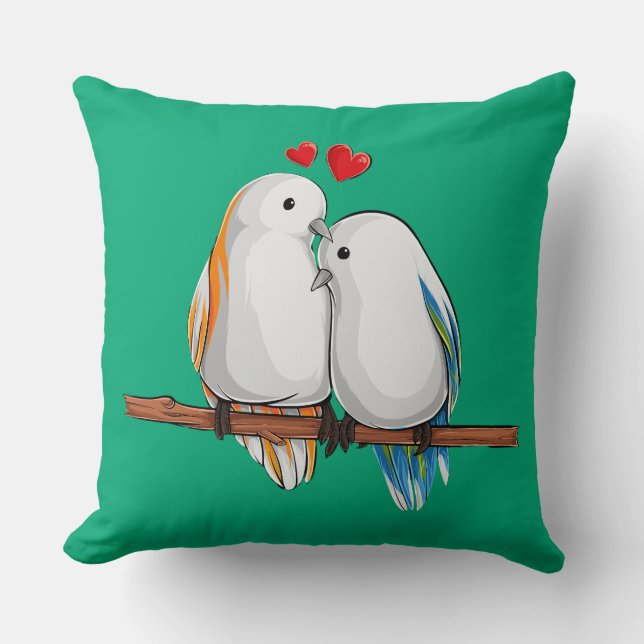 Almofada Love Birds Romantic Couple Decorative (Frente)