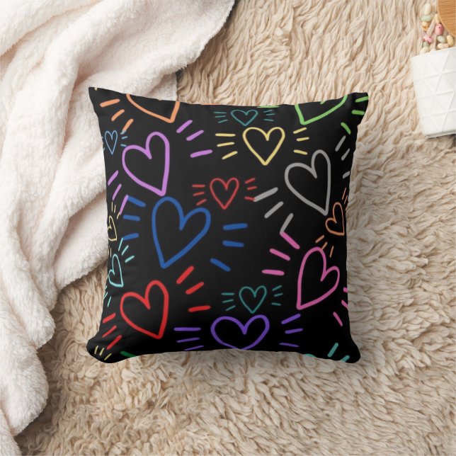 Almofada Love Colored Hearts (Cobertor)