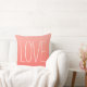Almofada Love Coral Pink Modern Simples Typografia (Couch)