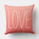 Almofada Love Coral Pink Modern Simples Typografia (Back)