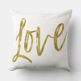 Almofada Love Faux Gold Foil Travesseiro