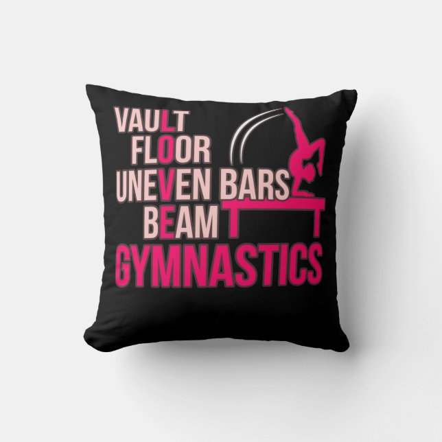 Almofada Love Gymnastics Gymnast Gymnastic Sports Lover Gra (Frente)