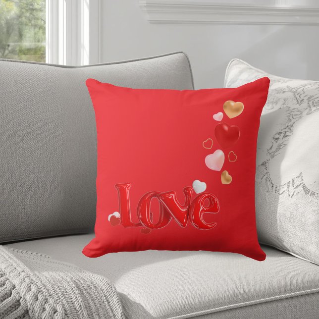 Almofada Love & Hearts Throw Pillow (Criador carregado)