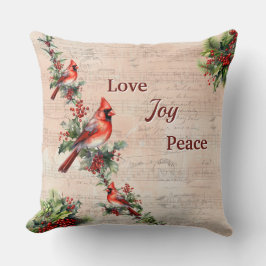 Almofada Love, Joy, Peace Christmas Paris Postmark Pillow