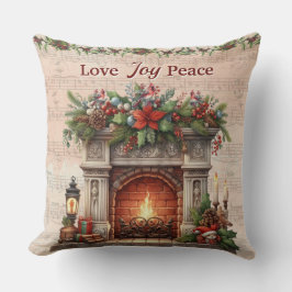 Almofada Love, Joy, Peace Throw Pillow