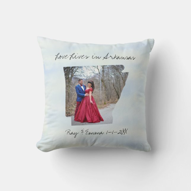 Almofada Love Lives In Arkansas State Shaping Custom Photo  (Frente)