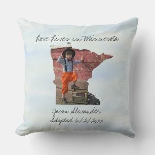 Almofada Love Lives In Minnesota State Shaped Custom Photo
