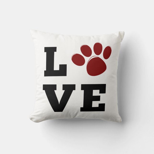 Almofada Love Paw Print Amante de os animais Dog Lover Foto (Frente)