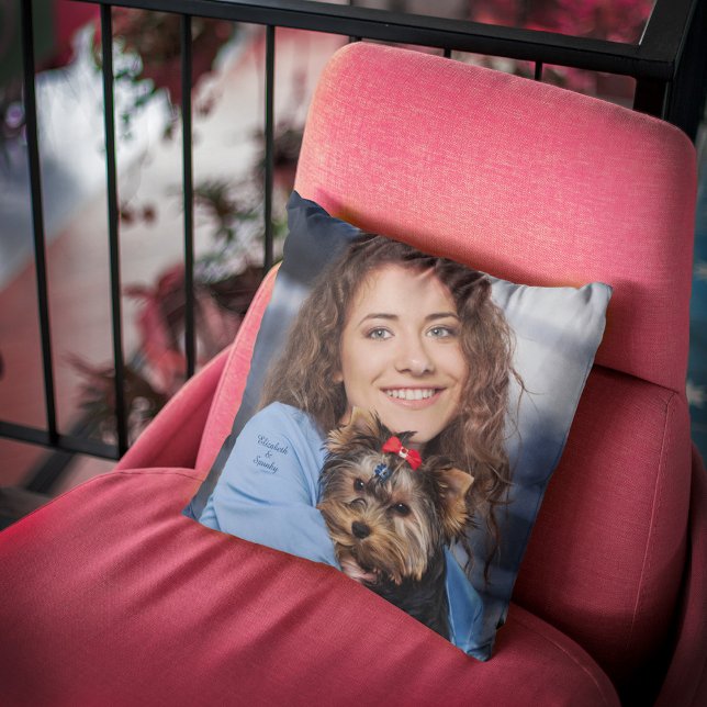 Almofada Love Puppy Dog Pet Animal Photo Personalize (Love Puppy Dog Pet Animal Photo Personalize Throw Pillow)