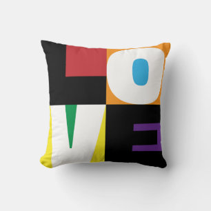 Almofada Love Rainbow Colors Clean-Cut Letter Art Design