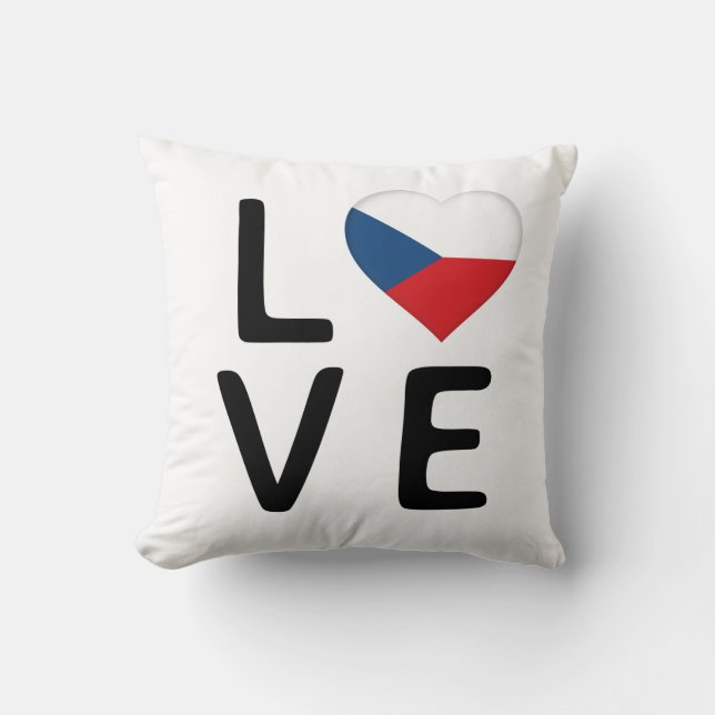 Almofada Love - República Checa Flag (Frente)