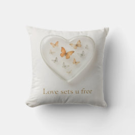 Almofada Love Sets You Free Butterfly Heart Pillow