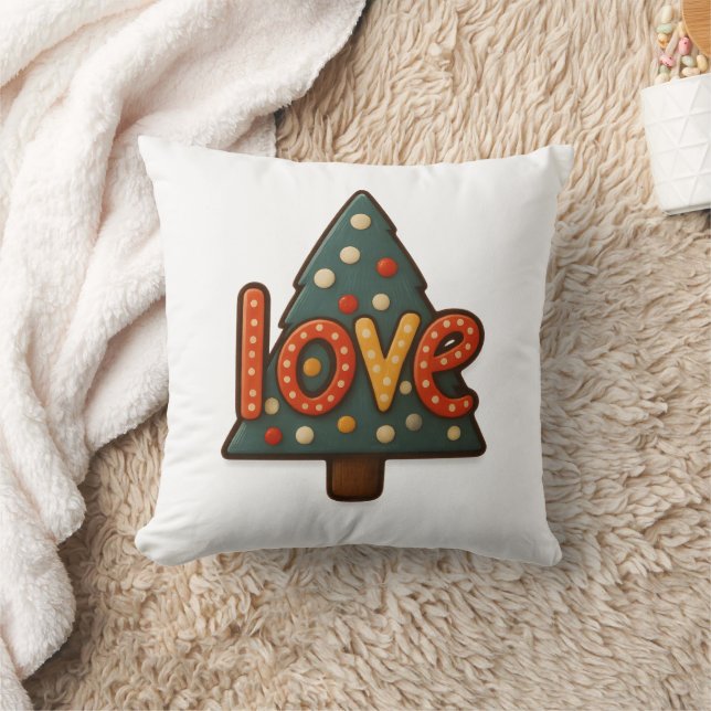 Almofada 🎄 “LOVE Tree Cookie” Throw Pillow 🍪❤️ (Cobertor)