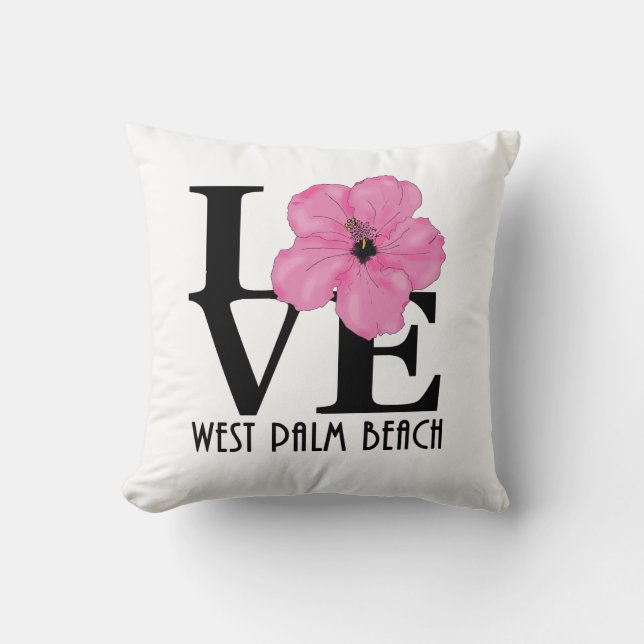 Almofada LOVE West Palm Beach Pink Hibiscus (Frente)
