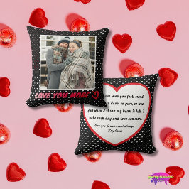 Almofada "Love You More" Custom Photo and Love Poem Hearts