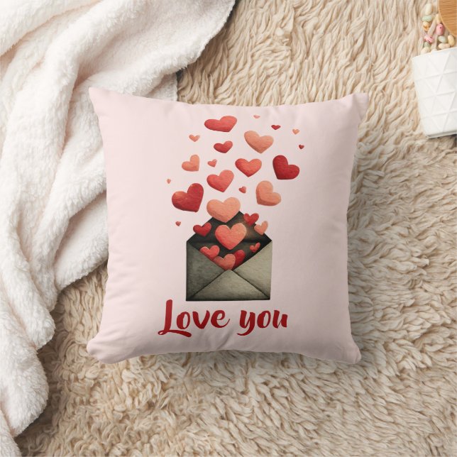 Almofada Love You Valentine Envelope Design (Cobertor)