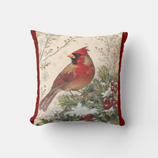 Almofada Lovely Winter Cardinal Throw Pillow