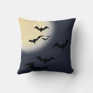 Almofada Lua Cheia De Halloween Com Morcegos