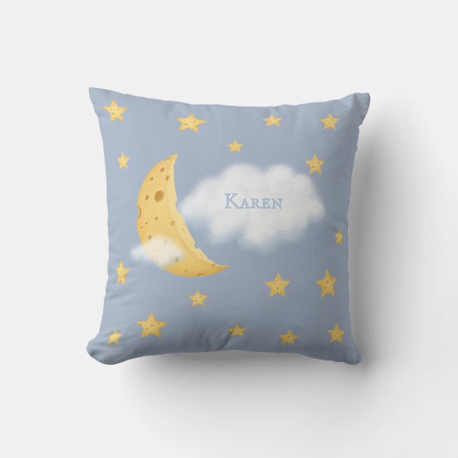 Almofada Lua Cheirosa e Estrelas Fluffy Cloud Blue Personal (Frente)