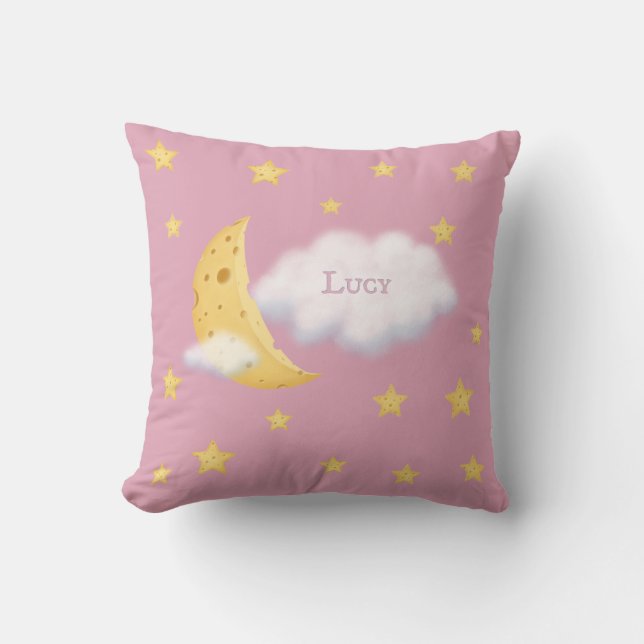 Almofada Lua Cheirosa e Estrelas Fluffy Cloud Pink Personal (Frente)