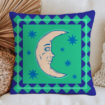 Lua Crescente Boêmia Verde & Azul Celestial 