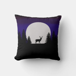 Almofada Lua de inverno travesseiro decorativo com veado