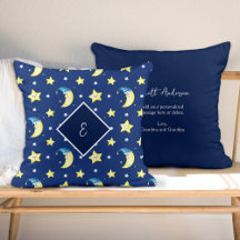 Lua de Mensagem Personalizada e Estrelas Azul