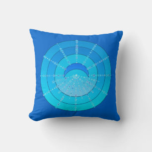Almofada Lua e Estrelas Mandala - Azul e Aqua