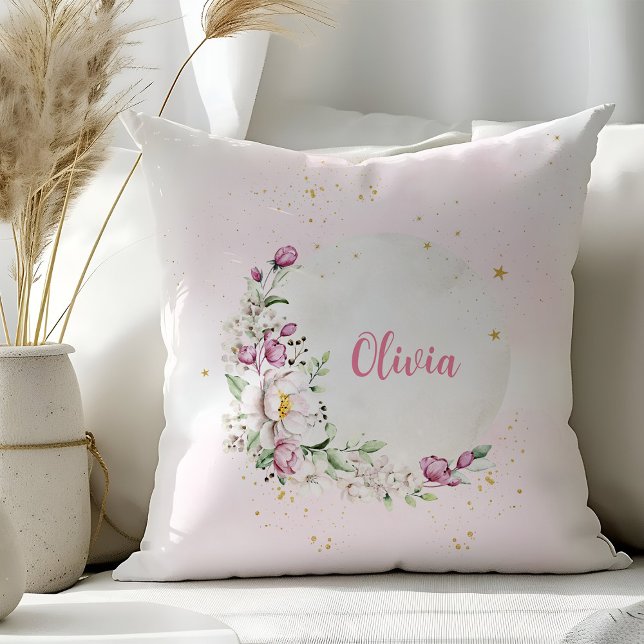 Almofada Lua Floral Rosa (Criador carregado)