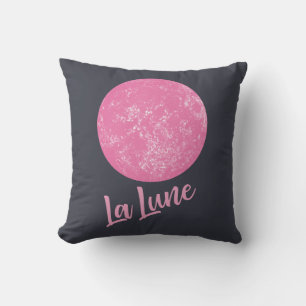 Almofada Lua rosa-branca Ilustração francesa La Lune Blue