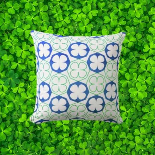 Almofada Lucky Clover Throw Pillow (Criador carregado)
