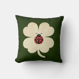 Almofada Lucky Ladybug Shamrock verde